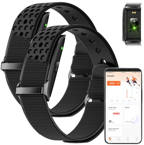 Newgen Medicals Fitnessuhr ohne Display: 2er-Set smarte Fitnesstracker-Armbänder mit App, 150 mAh, IP68 (Fitnesstracker ohne Display, ohne, Gadget)