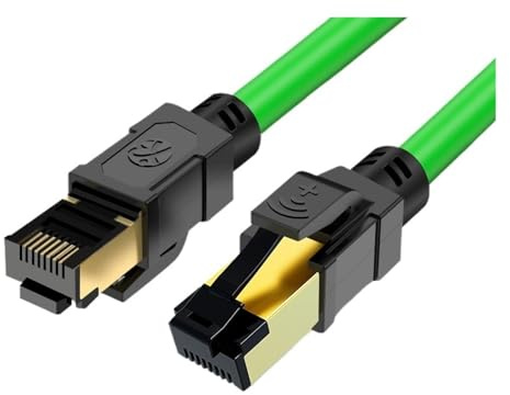 Generico Cavo Ethernet industriale CAT6A Cavo schermato S/FTP da 10 Gbps, cavo Ethernet RJ45 flessibile(CAT6A,A-1,0.5m)