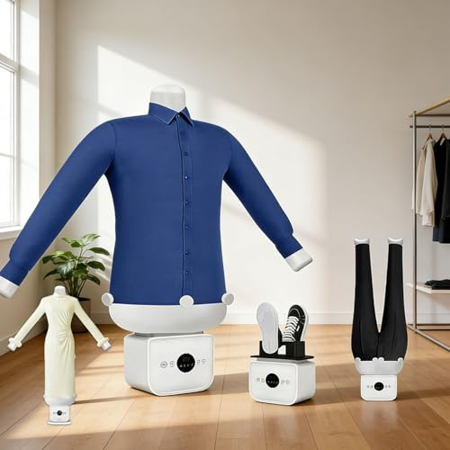Glowdora Mannequin De Repassage Automatique pour Chemises Et Pantalons, Séchage Et Repassage, Défroisseur Vapeur Mains Libres avec Mannequins, Contrôle De La Température