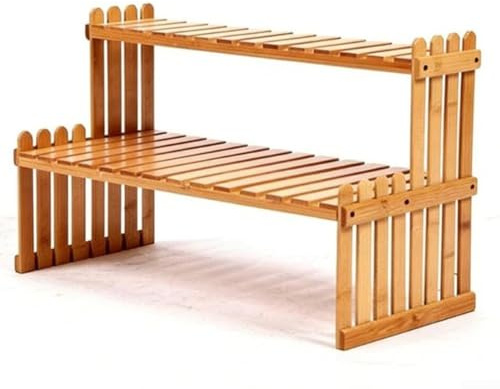 Lapiglo Scaffale in Legno per Piante, con Due Livelli, per esporre Piante, vasi da Fiori, spezie o Cosmetici (57 cm)