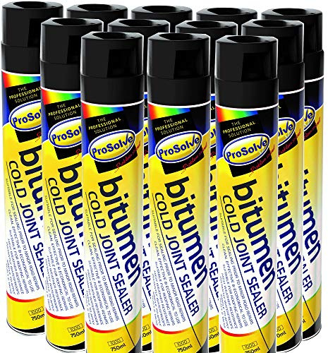 Prosolve Bitumen Cold Joint Seal Spray Tarmac Roof Gutter Repair Pot Hole Sealer - 12 Pack