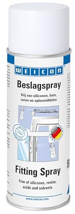 WEICON Spray pour Ferrures 200 ml Huile lubrifiante antirouille pour raccords Charnières de portes Portes Portails Fenêtres Garages Serrures de voitures et bien d'autres Spray anti-rouille grinçant