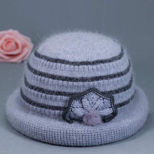 MAOZIm Strickmütze Wintermütze für ältere Menschen Oma gestrickte warme Mütze mittleren Alters und Alt plus Samt dicke Beckenmütze