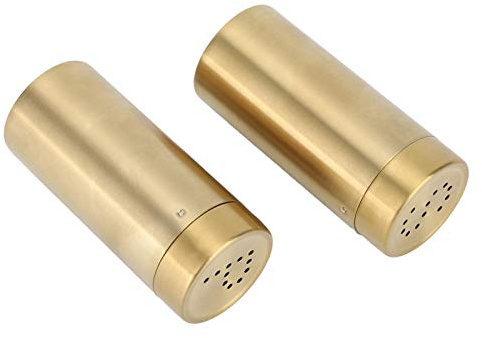 BLLBOO Gewürzdosen Aufbewahrung-2 Stück Haushaltsküche Edelstahl Gewürz Gewürz Gewürzglas Flasche für Salzzucker (Gold)