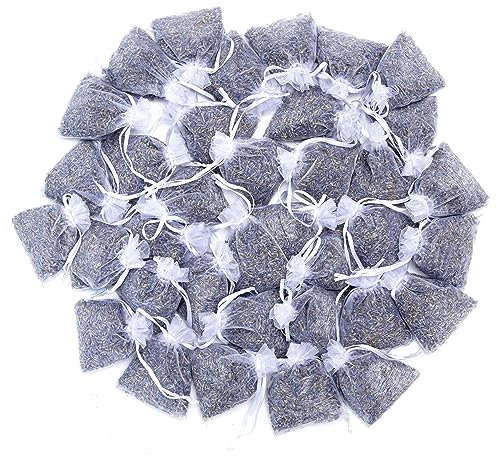 Lavande Sur Terre French Lavender Sachets for Drawers and Closets Fresh Scents, 36 Pcs Home Fragrance Sachet for Closets and Drawers, White, LV-C-36-2