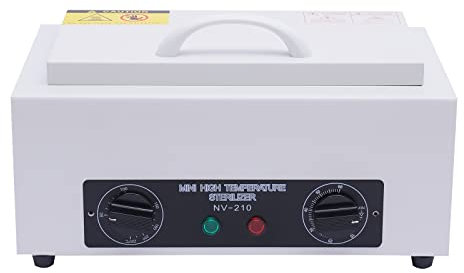 300W Hochtemperatur Sterilisator Edelstahl Heißluftsterilisator Bis 200° C Sterilisationsgerät Trockenhitze Sterilisator für Nagel, Fußpflege