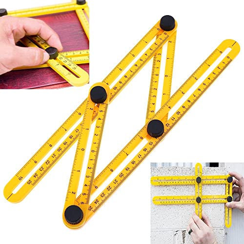 Multi high-precision angle ruler carpentry, joinery and construction folding move, Aluminium Alloy Metal Angle Finder Tool, Wooden working, Ruler, Carpenter Ruler Universal Opening Locator (4 Sides)