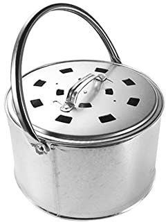 WANWEN Réchaud à Charbon de Bois en Acier Inoxydable Réchaud à Charbon de Chauffage intérieur et extérieur pour Le Camping de pêche pour Garder au Chaud (Color : Silver, Size : Small) Little Surprise