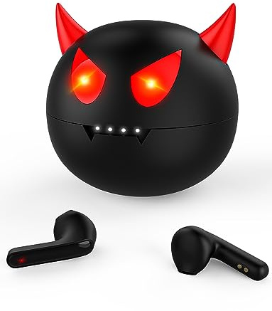 Togetface Écouteurs sans fil pour enfants - Bluetooth Little Devil - Avec boîtier de chargement - Étanche - 36 heures de lecture - Oreilles légères, YR-DE-B57