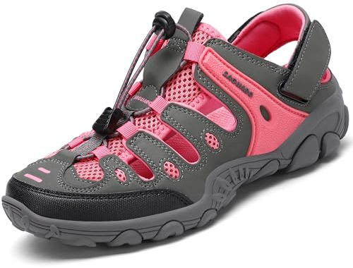 SAGUARO Donna Sandali da Trekking Traspirante Antiscivolo Sandali Sportivi con Punta Chiusa Estate Scarpe da Esterno Rosa 37 EU