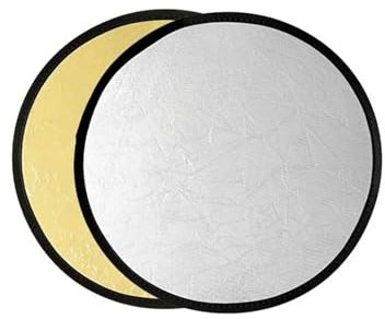 WJIAYAO Reflecteur Lumiere Photo Réflecteur Rond de lumière Multi-disques 2 en 1, avec Sac, Portable, Pliable, Argent, Or, Blanc, for Studio de Photographie(60cm Gold Silver)