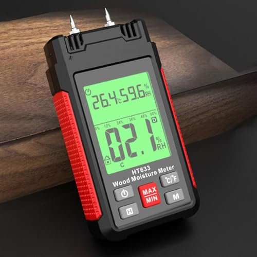 HT633 Humidimètre numérique pour bois, hygromètre HD, écran LCD tricolore