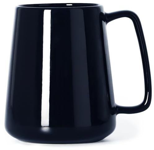 Smilatte 24 OZ Large Coffee Mug, 720ml Ceramic Boss Tea Cup with Big Handle for Dad Men Women, Unique Style for Any Kitchen, Black