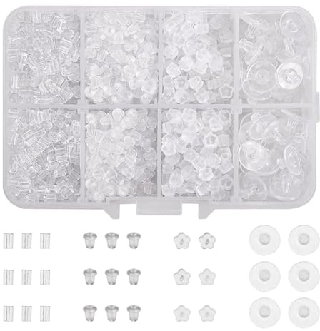 1666 Piezas Tapones Para Los Oídos, Tuercas Para Pendientes En 4 Tamaños, Tapones Para Pendientes Transparentes, Tapones Para Pendientes De Repuesto, Accesorios Para Pendientes Diy