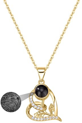 Xtyggoi Benutzerdefinierte Halskette personalisierte 100 Sprachen Ich liebe dich Halskette Herz-Anhänger-Halskette Memorial Schmuck für Frauen Männer