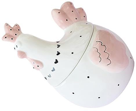 TOPBATHY Ceramic Chicken Egg Holder with Sealed Lid Versatile Storage Jar for Eggs and Candy Delicate White Chicken Shaped for House and Festive Kitchen Organisation