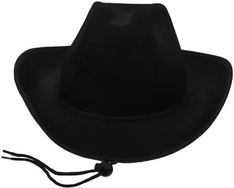 LALADEFIEE Cowboyhut Im Westernstil Verstellbarer Hut Für Damen Und Herren Schwarzer Hut Mit Party-cowgirlhut-design Für Damen Und Herren Für Jede Gelegenheit