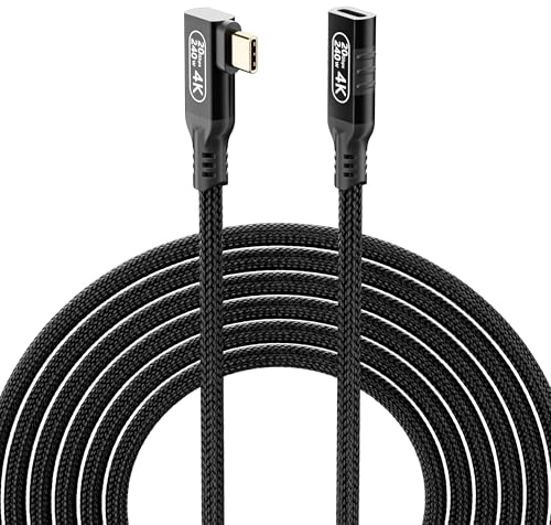 usb c verlängerung 3 m 20gbps PD3.1 Schnellladen 240W/5A，usb 3.2 gen 2 verlängerung usb female to male und 4K@60Hz Videoübertragung，usb c verlängerung 90 grad Kompatibilität mit Thunderbolt 3.