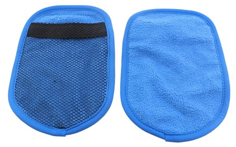 ZHYOHEN 2PCS Coral Fleece and Breathable Mesh Beach Sand Remover Soft Cleaning Gloves Travelling Holiday Camping Tools