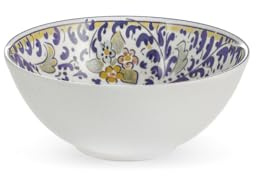 H&H Set 6 Coppette Florence in Porcellana Decorata Ø 16 cm – Design Elegante con Motivo Stampato – Lavabili in Lavastoviglie – Utilizzabili in Microonde – Per Dessert, Frutta, Antipasti