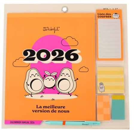 Mr. Wonderful - Calendrier mural magnétique familial 2026 - La meilleure version de nous
