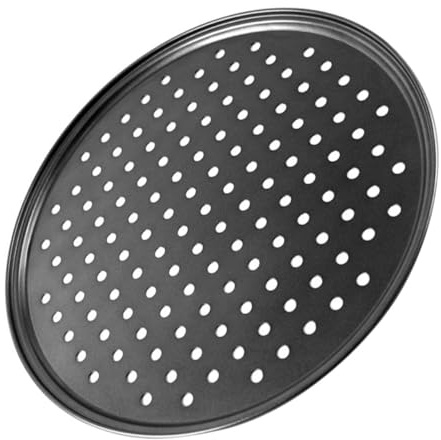 Toyvian Teglia Pizza Forata in Carbonio Antiaderente e Resistente Distribuzione Calore Uniforme per Forno e Grigliate Domestiche
