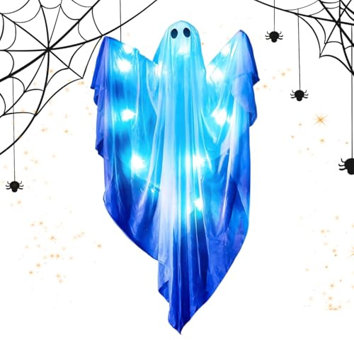 TYUKXJH Fantasma di Halloween | Fantasma a intensità regolabile,con Suoni Figure appesi Statua Carina Luminescente,per interni esterni, finestra portico partito