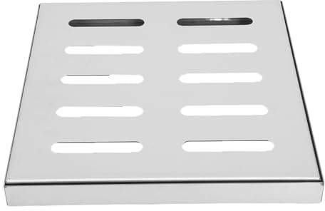 TOVINANNA Griglia di Drenaggio in Acciaio Inox 12X12 Pollici Copertura per Trincea Esterna Resistente alla Corrosione per Drenaggio Acqua Piovana in Cortili Vialetti e Garage