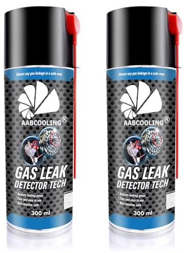 2x AABCOOLING Rilevatore di Perdite di Gas 300ml - Spray Cercafughe Domestico - Test Tenuta per Fornelli, Scaldabagni e Bombole Barbecue - Rileva Micro-Perdite con Schiuma - Sicuro e Atossico