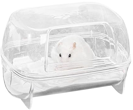 Transparentes Hamster-Sandbad - Kleintier-Grabbehälter, Indoor-Habitat-Zubehör | Sandduschraum für Hamster, Rennmäuse, kleine Haustiere, dekorative Anreicherungsschale für Spiel- und Putzspaß