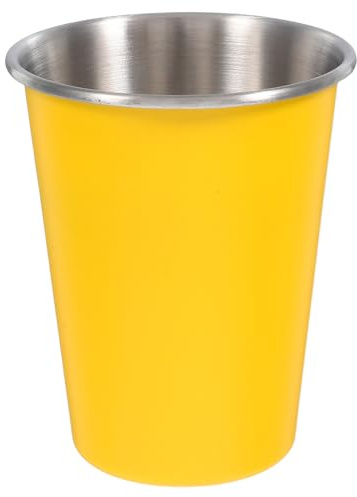 YARNOW Tasse en Acier Inoxydable Monocouche Jaune Gobelet Métal Léger pour Café et Boissons, Mug Portable pour Camping, Randonnée et Activités de Plein Air, Tasse Extérieure Réutilisable