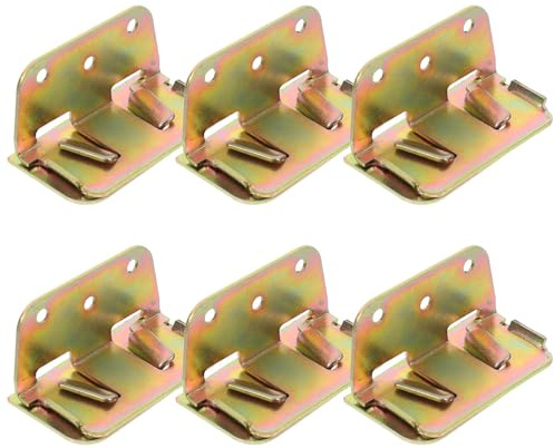 WESIEVYA Soportes de Barandilla para Cama de Metal 1,8 Mm de Grosor, 6 Piezas en Forma de U, Hebillas de Fijación para Vigas de Cama, Accesorio de Mobiliario Resistente para Reparación