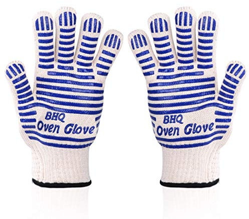 Zhongsheng Revolutionary 932°F Extreme Heat Resistant EN407 Certified Gloves - Thick, Light-weight & Flexible, 2 Gloves - Use in Dutch Oven, Big Green Egg, Pizza Stone, Cast Iron Pan(Blue(2 PCS))