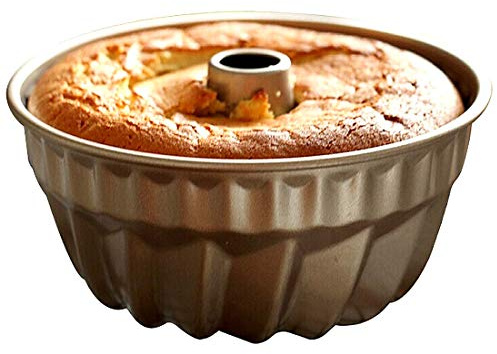 CANDeal 7 Inch Cake Tin Kugelhopf Tin Non-Stick Fluted Tube Round Ring Cake Pan with Swirl Engraving Baking Mould for Cakes Bread