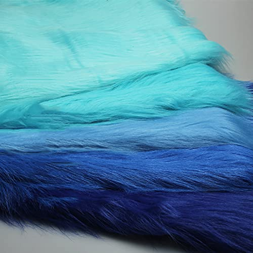 Tela De Piel Sintética Pila Larga 12cm Piel Sintética Azul 50x170cm Para Artesanía Bricolaje Telón Fondo Apoyo Para Fotos Disfraces Alfombras Fursuit Cosplay Cola Orejas(Color:30 sky blue)