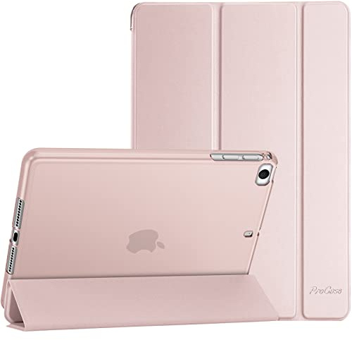 Procase Dünn Hülle für iPad mini 1 2 3 4 5, Weich Soft TPU Rückseite Abdeckung Schutzhülle, Slim Smart Cover Case -Rosa | Schlanke, dreifach faltbare Standfolie, weiche TPU-Rückschale, intelligente Schutzhülle für iPad Mini 5, 4, 3, 2, 1