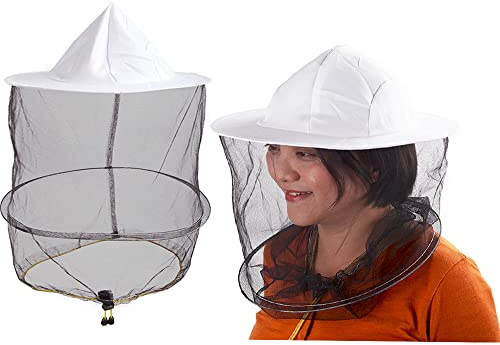 HunterBee 2 pcs bee Keeping Veil hat Beekeeper bee Keepers Hats gnats Insect Bug Mosquito Cap with net Netting for Men Kid