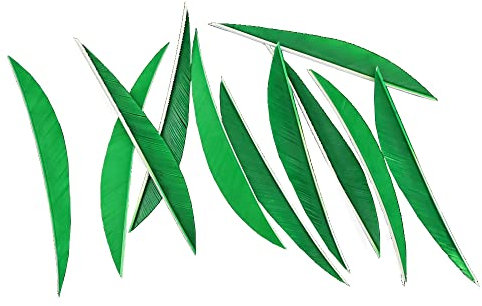 ACCMOS 5 Zoll Fusiform Truthahnfeder Bogenschießen Fletching Jagdpfeil Feder Flügel für DIY Kohlenstoffpfeil Pfeil aus Holz Pfeile Zubehör 50 Stück (Green)