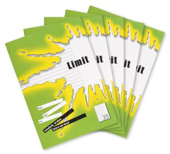 Limit Schulheft A4, 16 Blatt, Lineatur 25, Liniert Mit Rand, 5 Stück