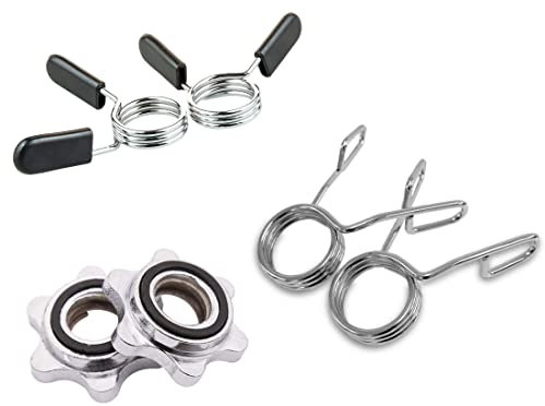 Cierres múltiples para barras y mancuernas | 25 mm | 30 mm | 50 mm | Home Gym | Gimnasios | Balancines olímpicos | Cierre rápido y seguro (Ø Cierre 25 mm, par de discos de tornillo de 25 mm)