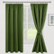 JIUZHEN Gardinen mit kräuselband Verdunklungsvorhänge Vorhang Blickdicht Gardinen Wohnzimmer Vorhänge Schlafzimmer Thermovorhang Oliv Grün, H175 x B140 cm,2er Set