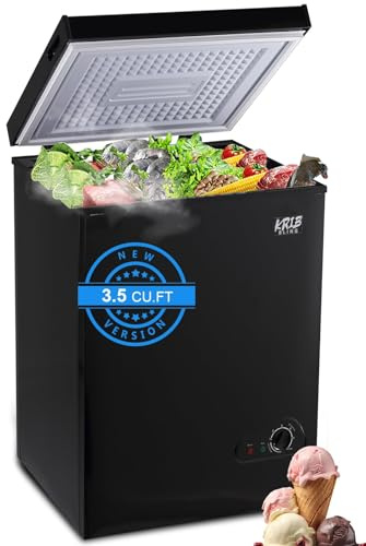 Mini Chest Freezer 3.5 Cu.Ft Compact Deep Freezer with Top Open Door Black
