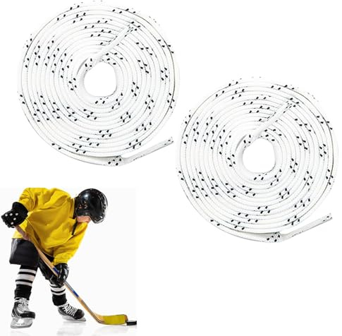 Skosnören vaxade, professionella skosnören, platta skosnören, vaxade ishockeyskosnören, skridsko skosnören, vaxade skosnören, vaxade skosnören, frostskydd skosnöre, för hockey rullskor, 244 cm, vit,