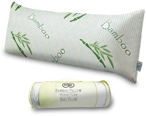 OMEO Full Rayon Bamboo Fiber Pillow Memory Foam Body Pillow for Side Sleeper, Huggable Long Body Pillow for Adults with Washable Pillowcase with Zipper, 20x54 Inch