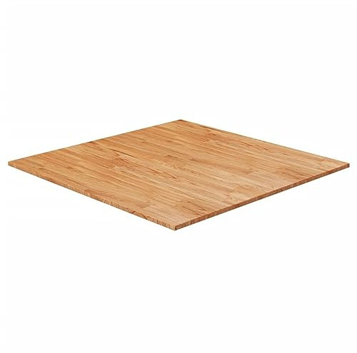 Chaduof Tischplatte, Schreibtischplatte, Arbeitsplatte, Waschtischplatte, Bürotischplatte, Quadratisch Hellbraun 90x90x2,5cm Behandelte Eiche