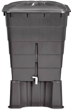 Depósito de Agua Polipropileno 300 litros. Incluye tapadera y Soporte. Ancho 80 cm, Alto 92 cm y Largo 66 cm, Gris