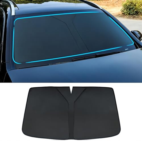 ZFSMHLH Parasol Coche Delantero para Mini One/Cooper/Cooper S/Clubman/Countryma 2000-2023 2024, Parasol Tapa Sol Coche Delantera Quitasol Coche Parasol Plegable Bloquea el UV Accesorios,Black