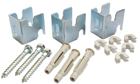 SOMATHERM FOR YOU, Kit de Fixations pour Radiateur Acier Lamellaire - 3 Fixations, 3 Vis (8x60 mm), 3 Chevilles (10x60 mm) - Installation Sécurisée et Durable, Facile à Installer