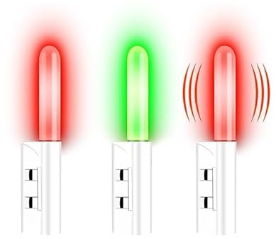 Raykce 5 luci per canna da pesca notturna, LED rosse e verdi luminose visibili a 100 metri, impermeabili, non cadono facilmente, per pesca notturna