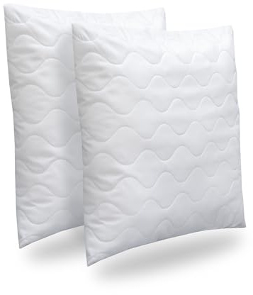 HEIMTEX Steppkissen - Hypoallergenes, waschbares Baumwollfaser-Füll Kissen 50x50 perfekt als Schlafkissen, Sofakissen und Dekokissen (50cm x 50cm, 2er Pack)
